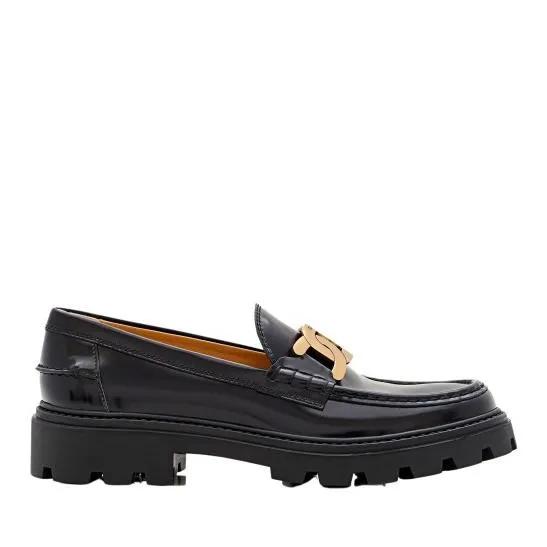 Tod s Patent Leather Loafers Black Ballerina