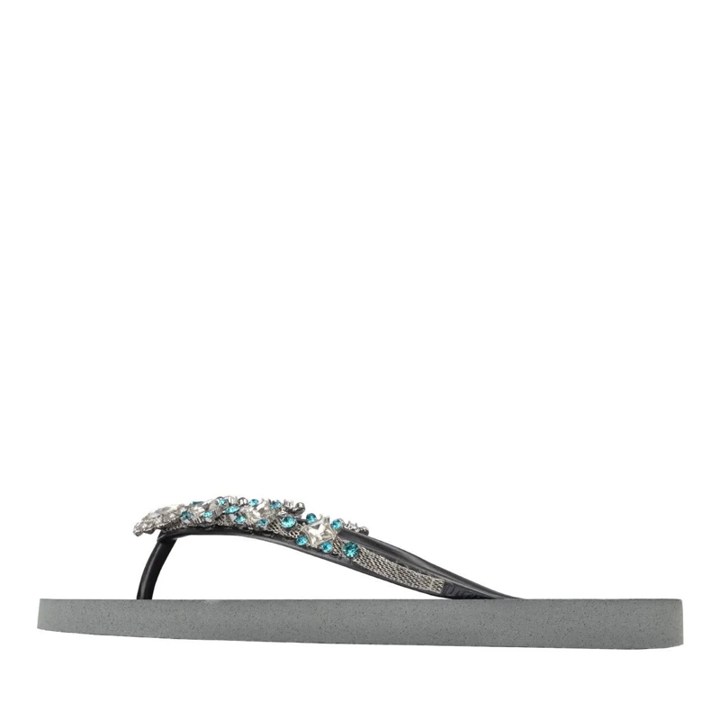 UZURII Flip Flops Zehentrenner Dolce Chrystal silber