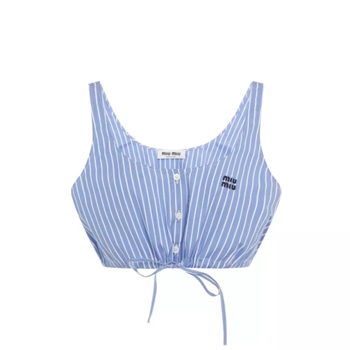 Miu Miu  Light Blue Cotton Top Blue