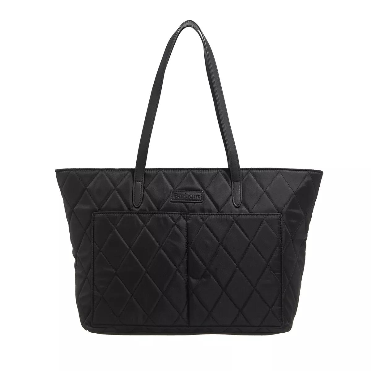 Barbour Quilt Tote Bag Black Black Sac à provisions