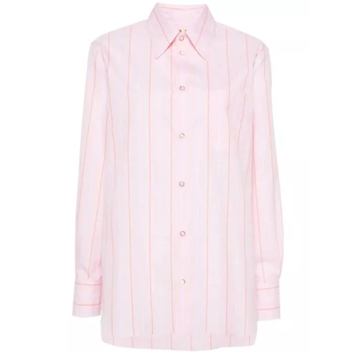 Marni Pink Striped Poplin Shirt White 