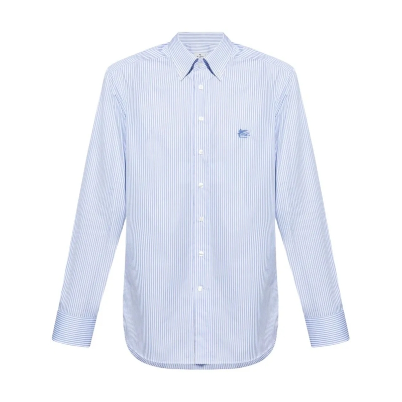 Etro Overhemd Vertical Striped Button-Down Etro Shirt Blue