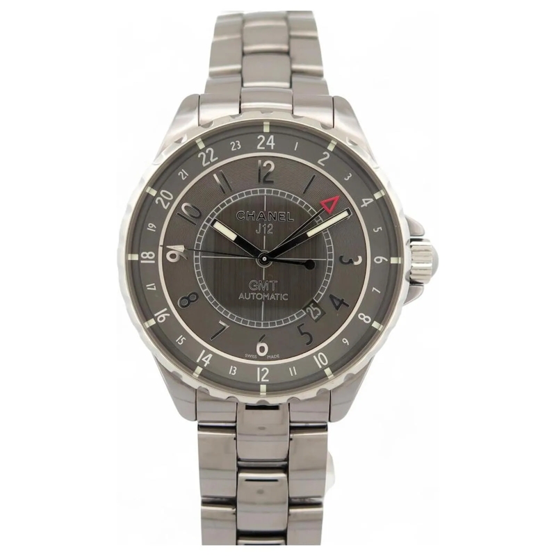 Chanel Automatikuhr CHANEL J12 GMT H3099 TITAN-KERAMIK 41MM CHRONOMATI silber