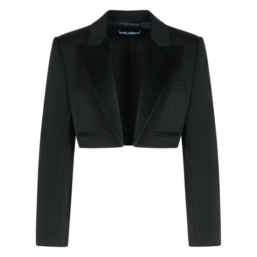 Dolce&Gabbana Black Wool Blend Blazer Black Blazer