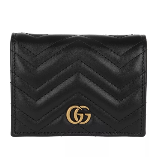 Gucci GG Marmont Card Case Leather Black Tvåveckad plånbok