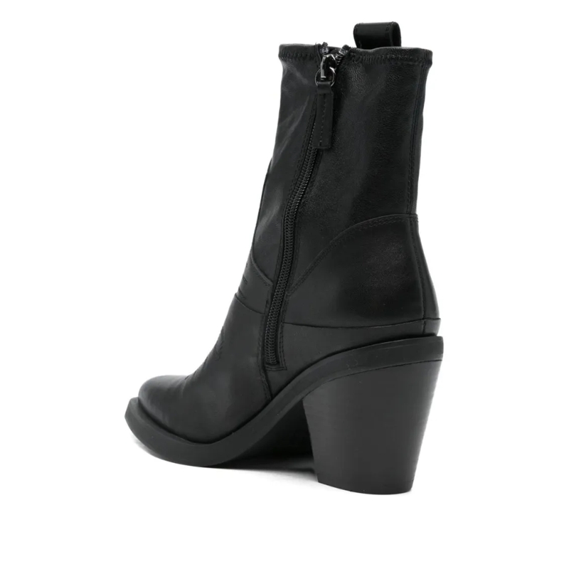 Ash Bottes Pointed Toe Black Ankle Boots Black