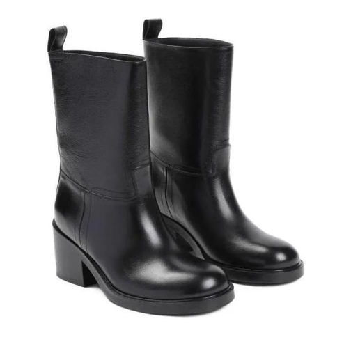 Bally Black Calf Leather Bootie Black Stövlar