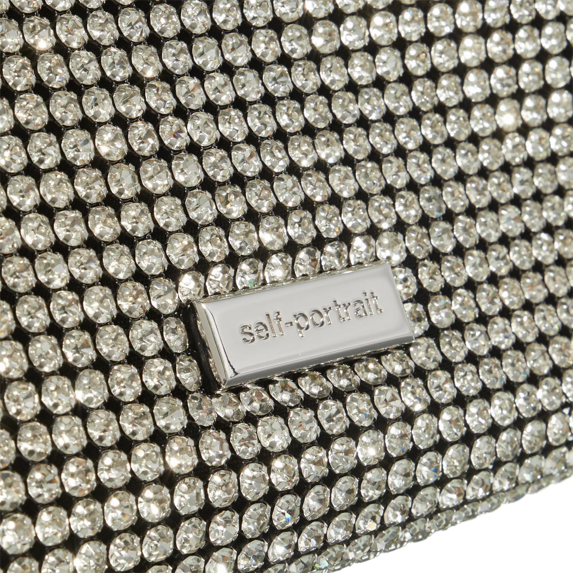 Self-portrait Pochettes Diamante Small Hobo Bag in zilver