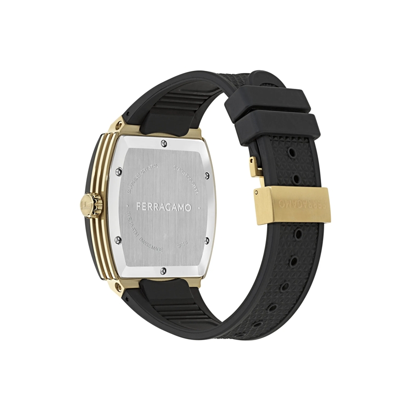 Salvatore Ferragamo Quarzuhr Quarz-Analoguhr F-80 Tonneau schwarz(Image 3)