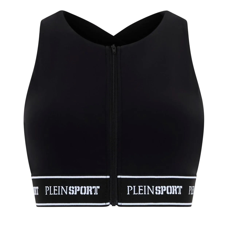 Plein Sport Top Fleece Bra Top schwarz