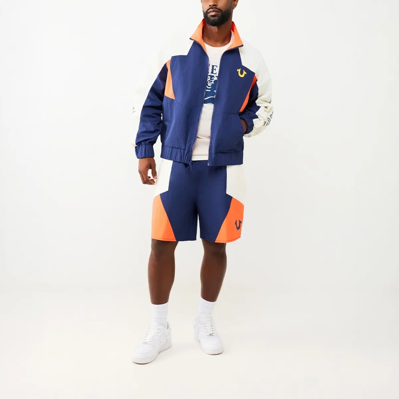 True Religion Daunenjacke - Windbreakter Flair- Geometrisches Colorblocking dunkel-blau(Image 2)