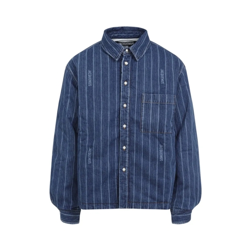 Jacquemus Hemden La Chemise Boulanger Blue Stripe Cotton Shirt Blue