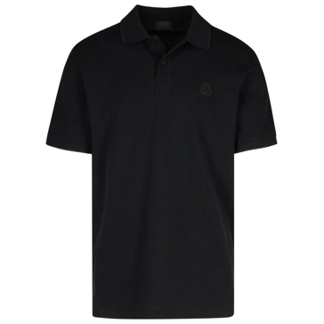 Moncler Black Cotton Polo Shirt Black Polohemd