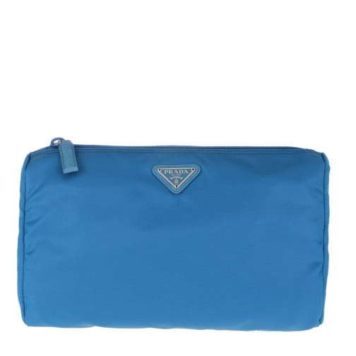Prada Beauty Case Leather Azzurro Nécessaire