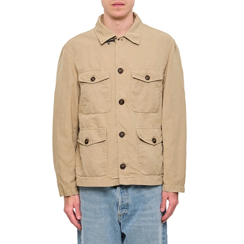 Fay  Beige Front Button Closure Fay Jacket Neutrals