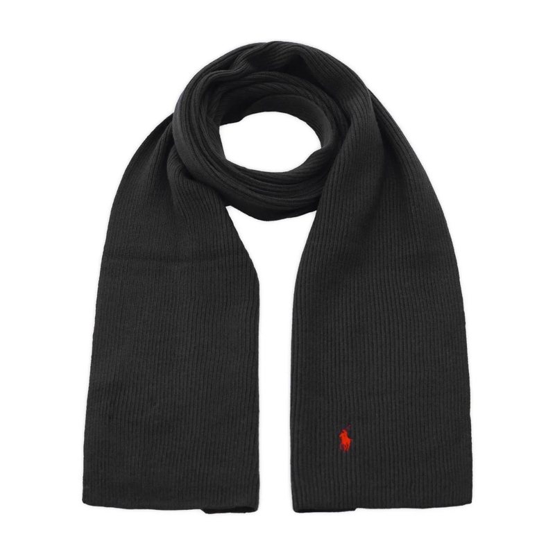 Polo Ralph Lauren Lichtgewicht Sjaal Schal mit gesticktem Logo Schwarz