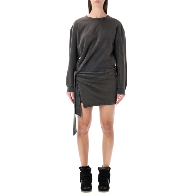 Etoile Isabel Marant Mini-jurk Zae Cotton Mini Sweatshirt Dress Black