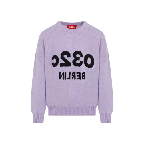 032c Selfie Washed Lilac Merino Wool Pullover Purple 