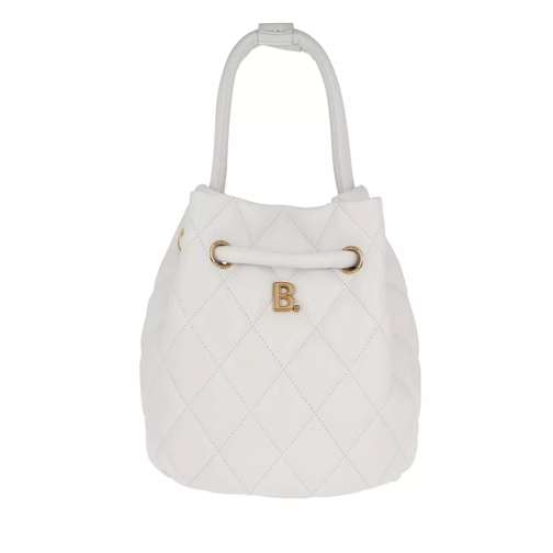 Balenciaga Quilted B Line Bucket Bag Leather White Buideltas