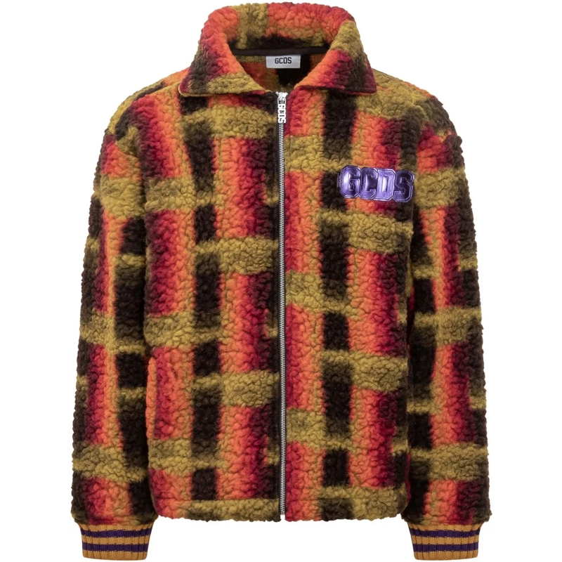 Gcds Daunenjacke GCDS Giacca in Sherpa a Quadri Multicolor mehrfarbig