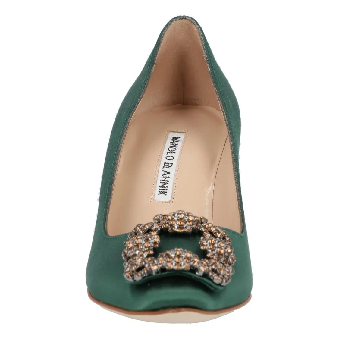 Thumbnail - Manolo Blahnik Hohe Schuhe - Hangisi 070 Pump Green - Gr. 38,5 (EU) - in Grün - für Damen