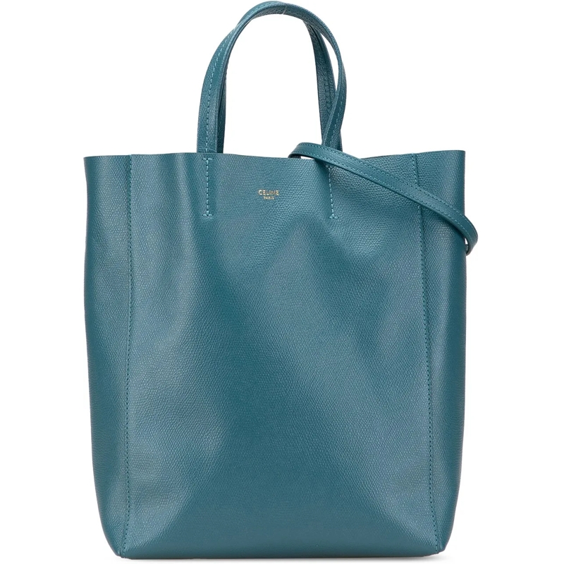 Celine Schultertasche Small Grained Calfskin Vertical Cabas Satchel blau