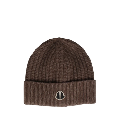 Moncler Hut Knit Beanie Brown