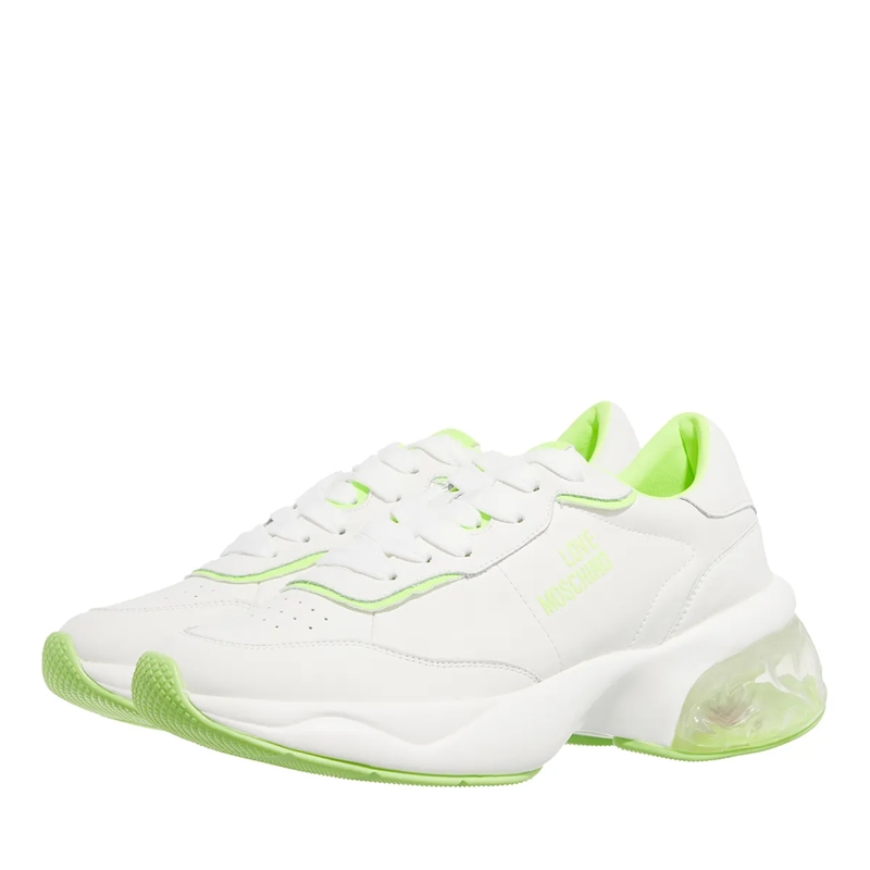 Love Moschino Low-Top-Sneaker Crystal Love Sneakers Donna Bianco+Verdino+Bianco