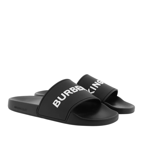 Burberry Furley Slides Kingdom Print Black Slip-in skor