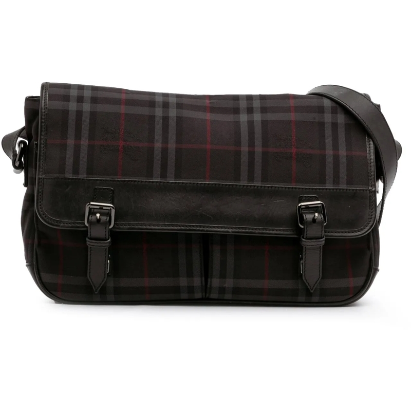 Burberry Sac à bandoulière Smoke Check Nylon Messenger Bag schwarz