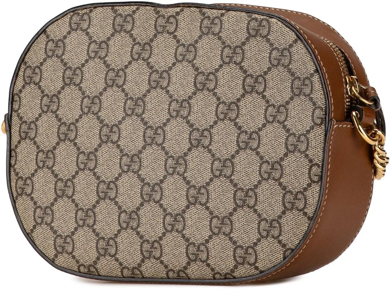 Gucci Shoppers GG Supreme Butterfly Embroidered Camera Bag in bruin