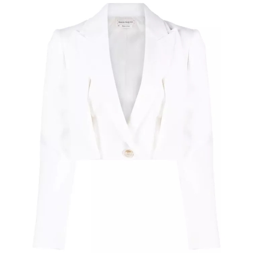 Alexander McQueen White Cropped Jacket White 