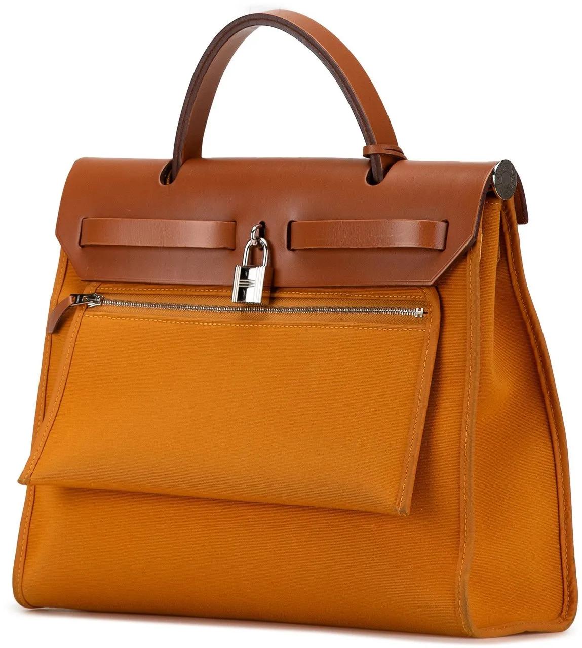 Hermès Hobo bags Toile Herbag Zip 31 in oranje