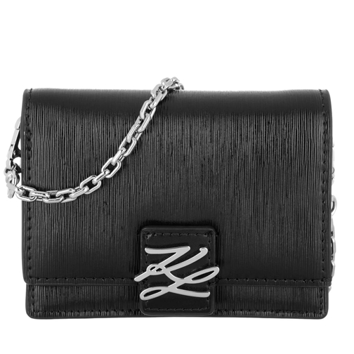Karl Lagerfeld Autograph Woc Shell  Black Wallet On A Chain