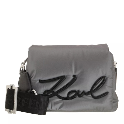 Karl Lagerfeld Signature Soft Sm Shoulder Bag Pewter Crossbody Bag