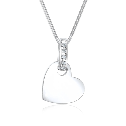 Elli Halskette Herz Liebe Diamant (0.025 ct.) 925 Silbe silber 