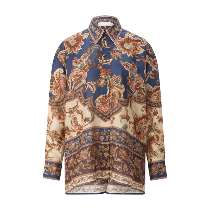 Zimmermann Bluse Bluse aus Seide blau