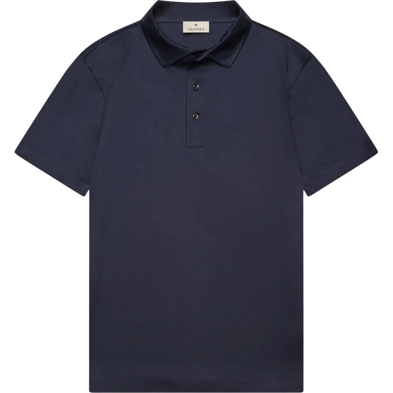 VALENZA Poloshirt Valenza Supima Polo Schiller Collar S/s Polos Donk blau