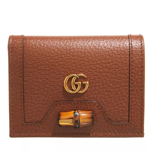 Gucci Diana Card Case Wallet Leather Cuir Tvåveckad plånbok