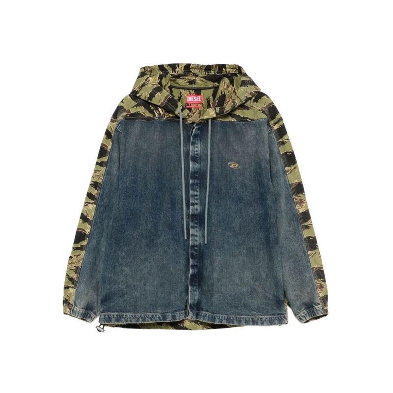 Diesel Jeansjacke Camouflage Sleeve Denim Jacket Grey