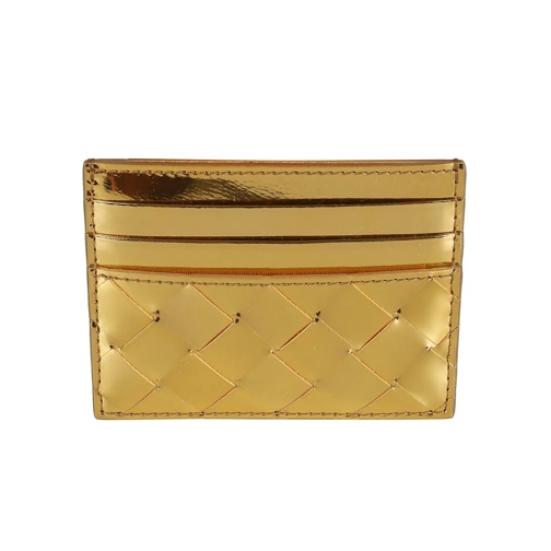 Bottega Veneta Gold-Tone Intrecciato Wallet Gold Plånbok