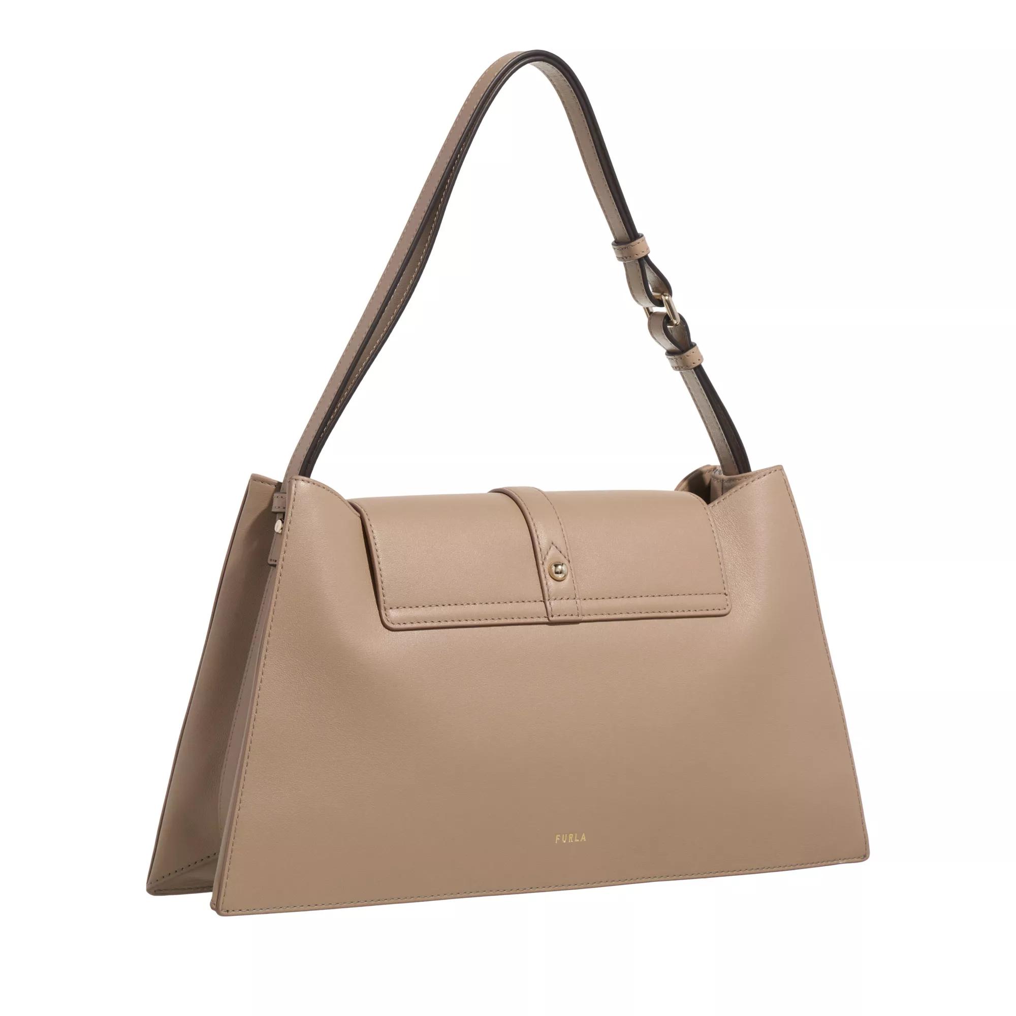 Furla Geometrische Leren Schoudertas Brown Dames