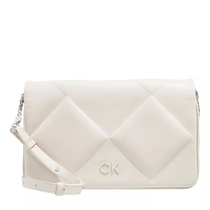 Calvin Klein Re Lock Quilt Shoulder Bag Dk Ecru Crossbody Bag