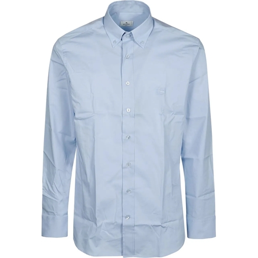 Etro Legere Oberteile Roma Button Down Logo Shirt Blue blau