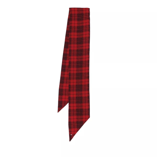 Saint Laurent Checked Scarf Red/Black Tunn sjal