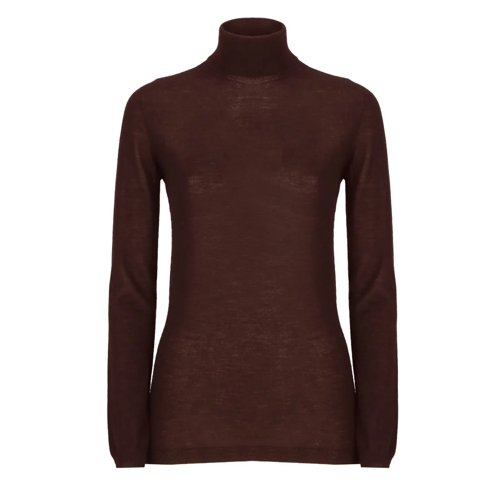 Fabiana Filippi Bordeaux Cashmere And Silk Sweater Burgundy Trui met col