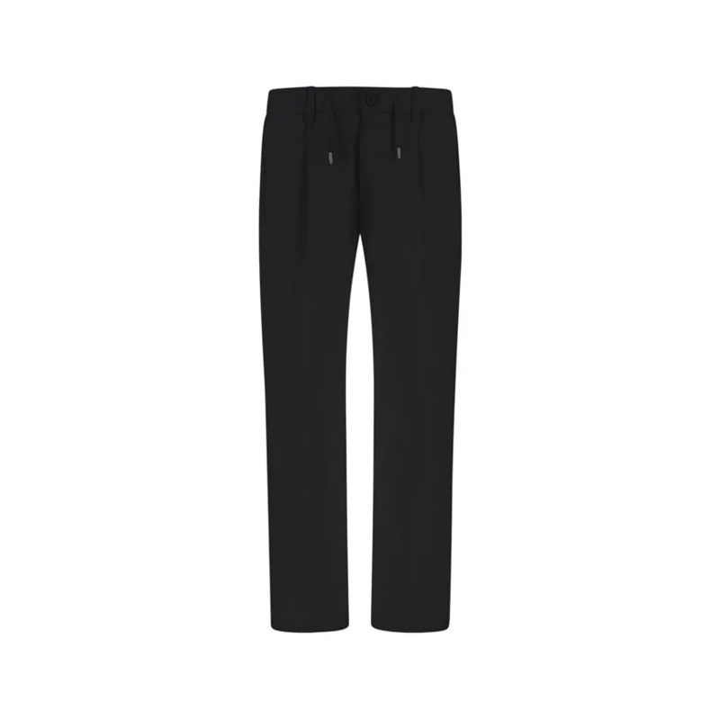 Herno Anzugshose Versatile Black Trousers With Elastic Waistband Black