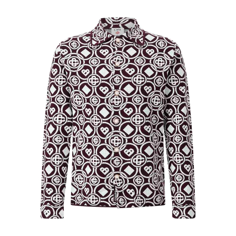 Casablanca Overhemd Hemd mit Allover-Logo Lila