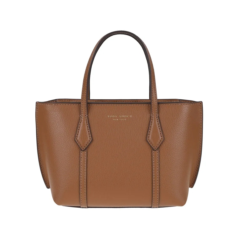 Tory Burch Fourre-tout Structured Brown Pebbled Shopper Bag Brown
