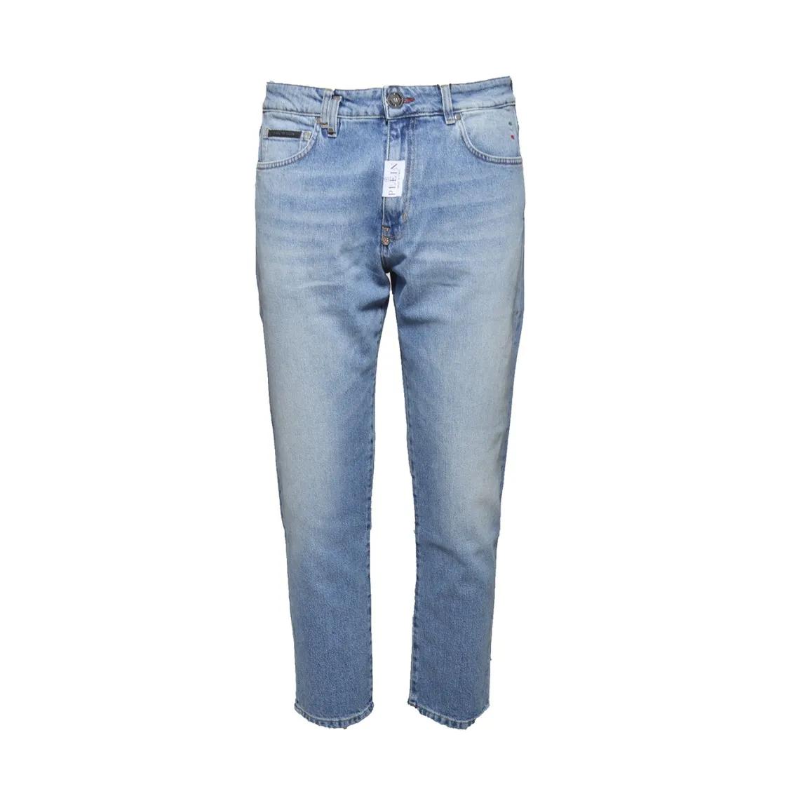 Thumbnail - Philipp Plein - Detroit Fit Straight Jeans In Blue Denim - Größe 30 - blau